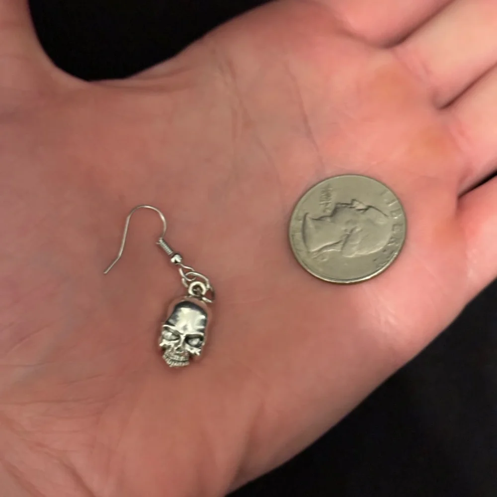 Silver Dangle Earrings with Crystal Pendants - Picture 3 of 3